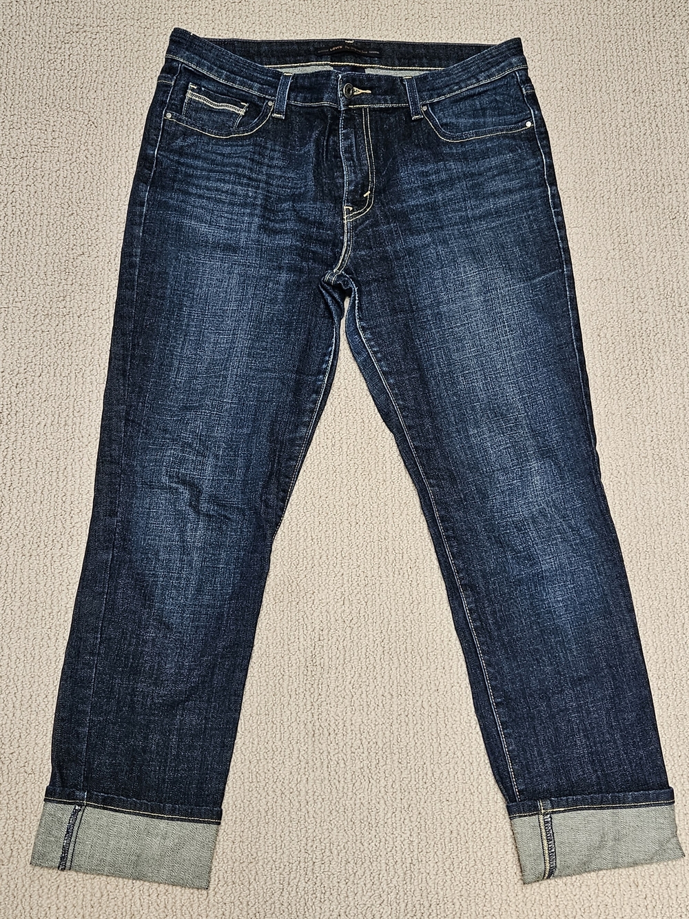 Levi’s Mid Rise Skinny Cuffed Jeans Dark Wash Size 12 M